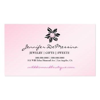 Small 311 Wild Zebra Flower | Pink Diamond Business Card Back View