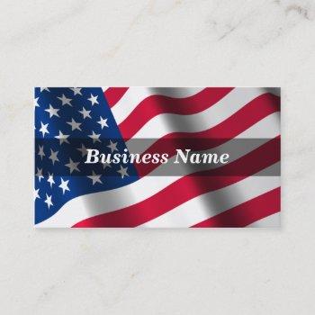 3d american flag (true colors) business card