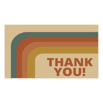 Small 70's Style Retro Thank You Business Card Front View