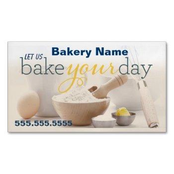a baker's custom magnetic business card