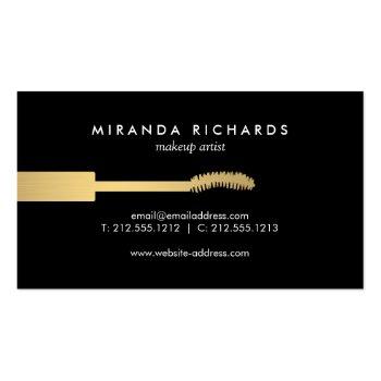 Small Abstract Black Brushstrokes For Makeup Artist Business Card Back View