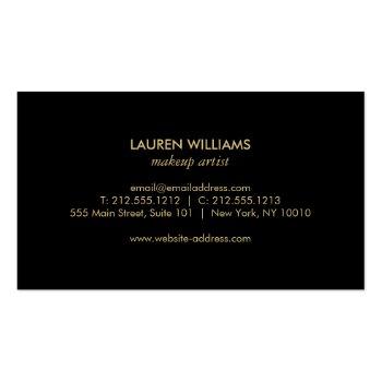 Small Abstract Black Brushstrokes With Faux Gold Foil Business Card Back View