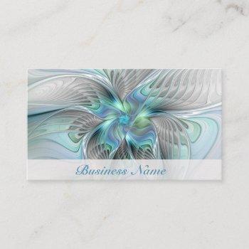 abstract blue green butterfly fantasy fractal art business card