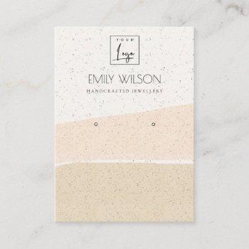 abstract blush ceramic waves earring display logo business card