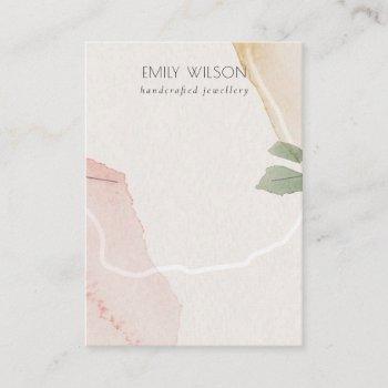abstract blush earthy green necklace band display business card