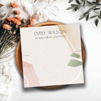 abstract blush earthy necklace band template square business card