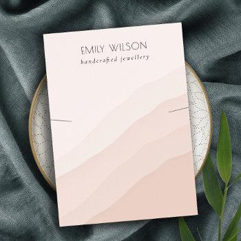abstract blush pink waves necklace band display business card