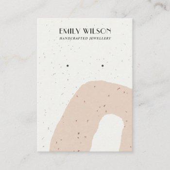 abstract ceramic blush peach stud earring display business card