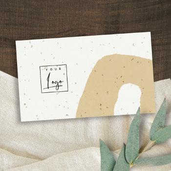 abstract ceramic ochre yellow speckled shape logo  business card