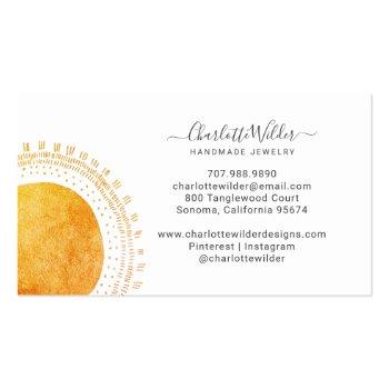 Small Abstract Circle Handmade Jewelry Business Card Back View