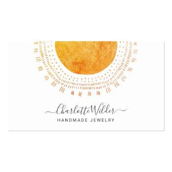 Small Abstract Circle Handmade Jewelry Business Card Front View