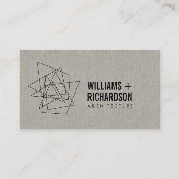 abstract geometric architectural logo linen/black business card
