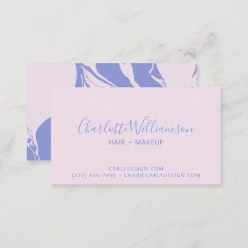 abstract marble art in lavender purple and pink  business card