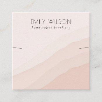 abstract pink blush waves necklace band template square business card
