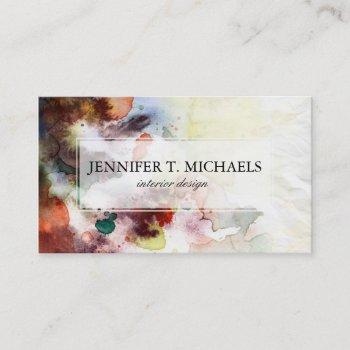 abstract watercolor grunge texture with paint business card
