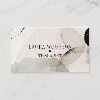abstract watercolor shapes therapist business card