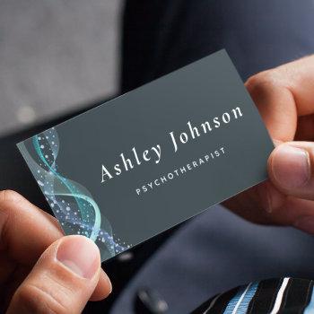 abstract waves & air bubbles psychotherapist gray business card