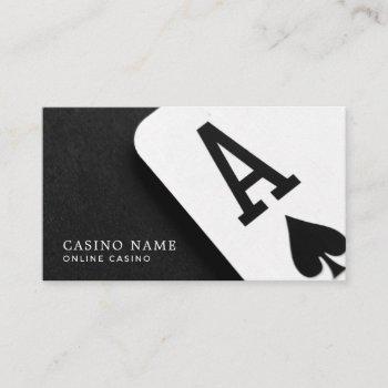 ace of spades, online casino, gaming industry business card