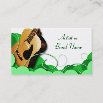 acoustic guitar green expression business cards