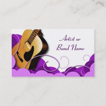 acoustic guitar purple expression business cards