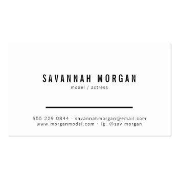 Small Actor Model Dancer Photo Trendy Contemporary Kraft Business Card Back View