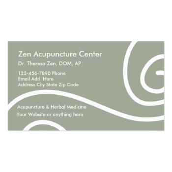 Small Acupuncture Medical Business Cards Front View