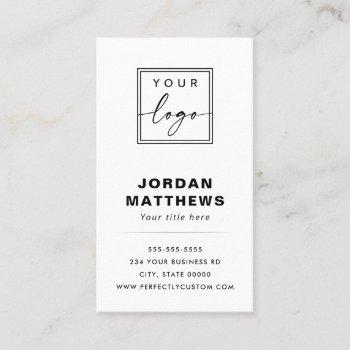 add logo modern minimal white or any color business card