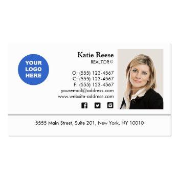 Small Add Photo And Logo Real Estate Professional Business Card Front View