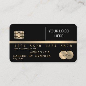 add your logo credit card styled gold and black