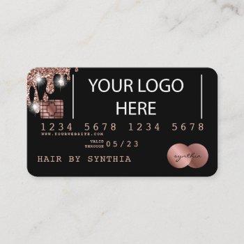 add your logo credit card styled rose gold
