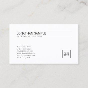 add your logo elegant white simple professional business card
