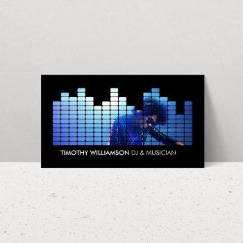 add your photo equalizer djs, musicians business card