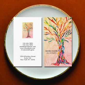 add your profession rainbow tree business card