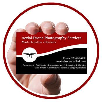 aerial drone photography services  business card