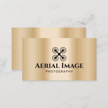 aerial video & photography drone service gold business card