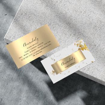 affiliate marketing consulting gold white marble business card