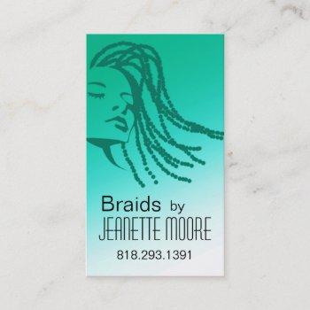 afrocentric braids hair stylist - aqua business card