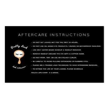 Small Aftercare For Lash Extensions Salon Business Card Front View