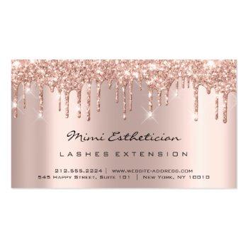 Small Aftercare Instructions Lash Rose Gold Drips Vip Business Card Front View