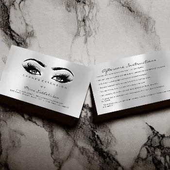 aftercare instructions lashes extension gray business card