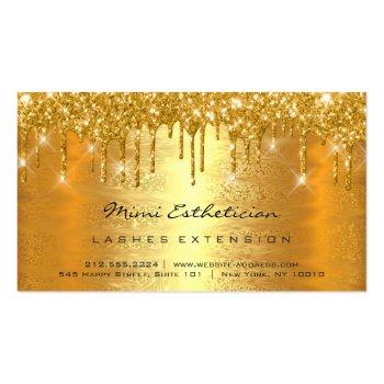 Small Aftercare Instructions Lashes Lux Gold Drips Vip Business Card Front View