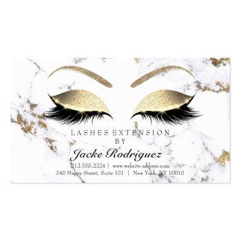 Small Aftercare Instructions Lashes Marble Golden Eyes1 Business Card Front View