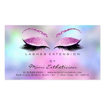 Small Aftercare Instructions Lashes Studio Pink Small Business Card Front View