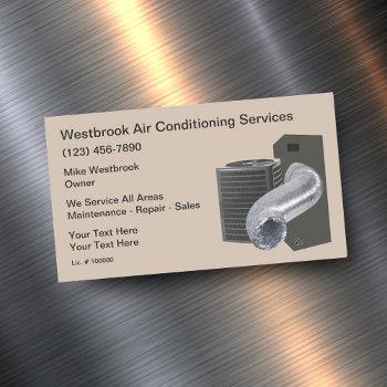 air conditioning repair and duct cleaning business card magnet
