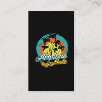 airplane lover travel sunset palm hawaii pineapple business card
