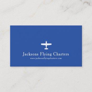 airplane white blue modern aviation business card