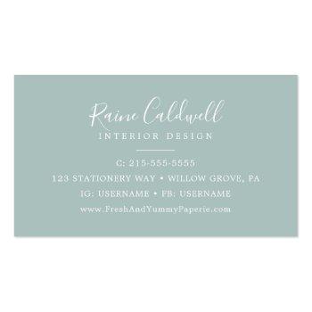Small Airy Greenery And Gold Leaf Business Card Back View