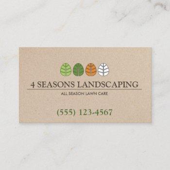 all season tree and lawn service landscaping business card