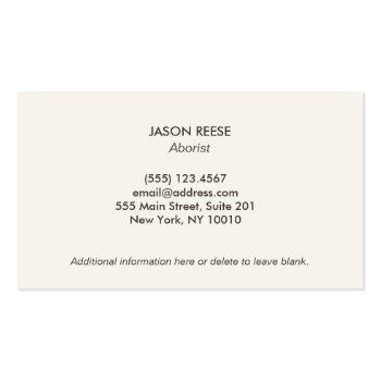 Small All Season Tree And Lawn Service Landscaping Business Card Back View
