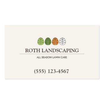 Small All Season Tree And Lawn Service Landscaping Business Card Front View